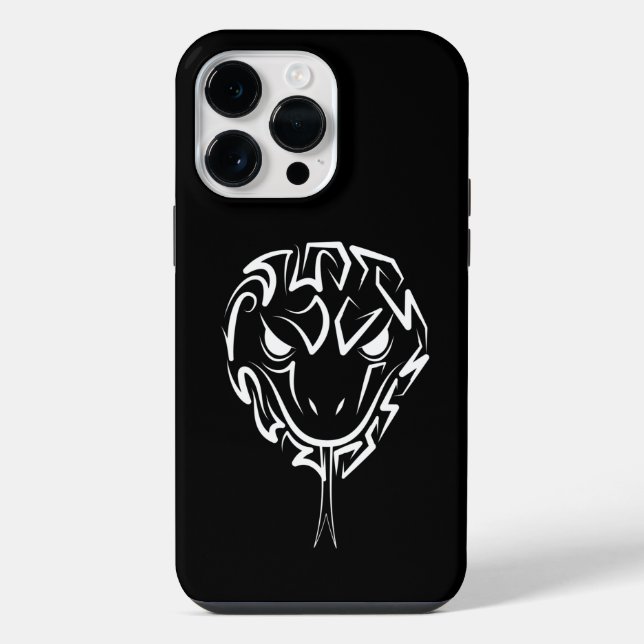 Funda Para iPhone Serpiente Tribal Negra y Blanca (Reverso )