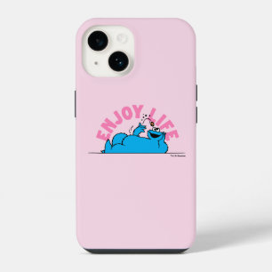 Funda Para iPhone 14 Sesame Street Cookie Monster Disfruta la Vida