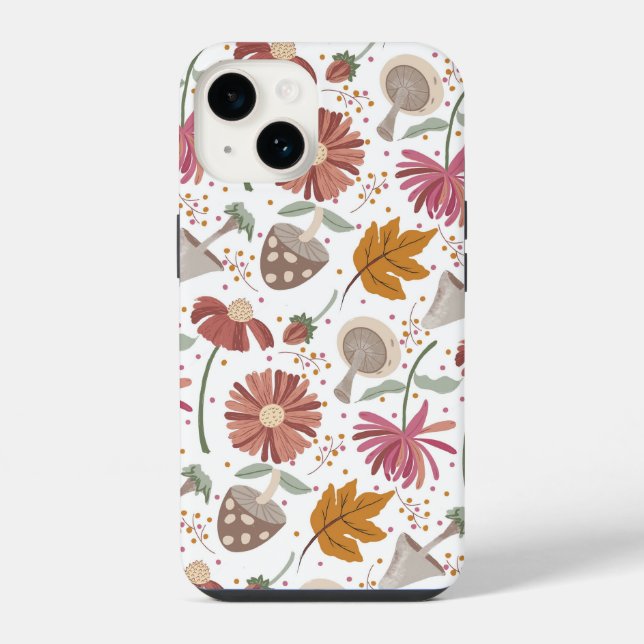 Funda Para iPhone Setas, hojas y flores de otoño (Reverso )