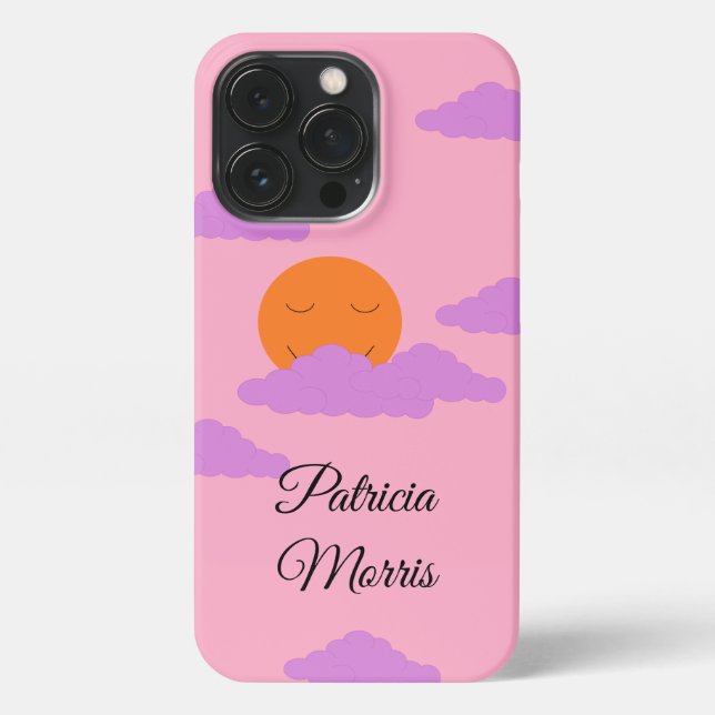 Funda Para iPhone Setting Sun with Clouds: Carnation Pink (Reverso)