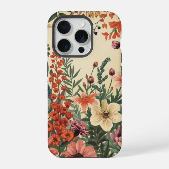 Funda Para iPhone Shabby chic vintage antique wildflower  (Reverso )