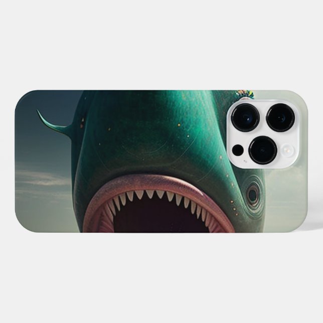 Funda Para iPhone Shark sculpture on the beach (Reverso Horizontal)