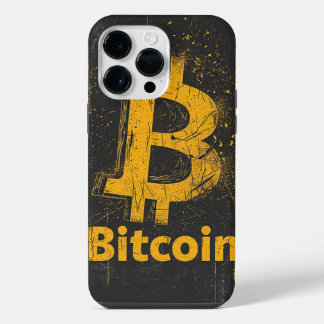 Funda Para iPhone 14 Pro Max Shattered Bitcoin Logo Crypto Blockchain Design