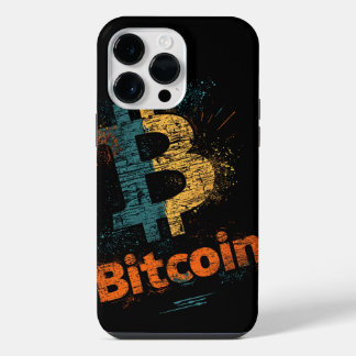 Funda Para iPhone 14 Pro Max Shattered Bitcoin Logo Crypto Blockchain Design