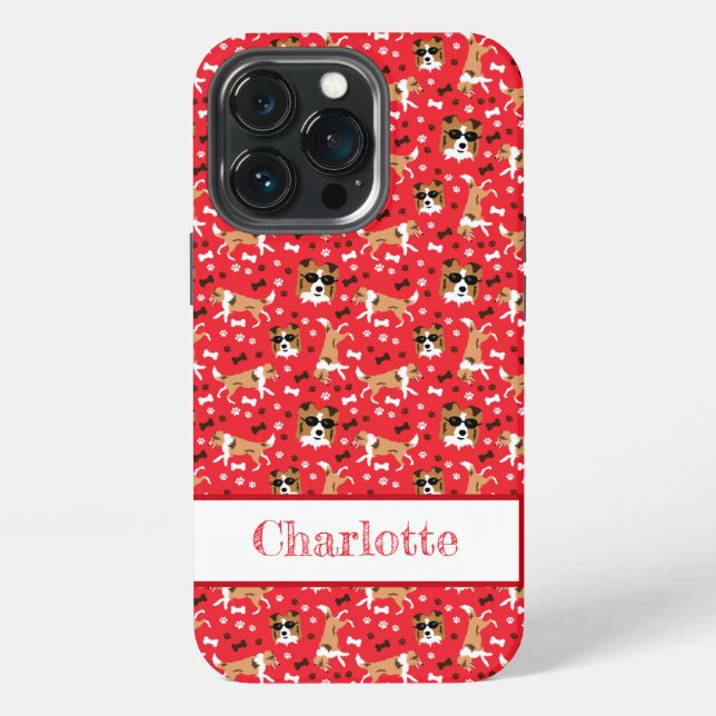 Funda Para iPhone Shells Shetland Sheepdog Pattern Red (Reverso )