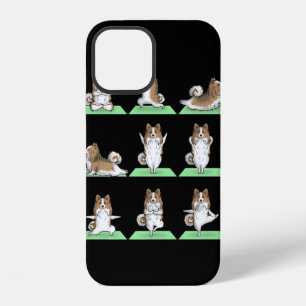Funda Para iPhone 12 Shetland Sheepdog Sheltie Perro Yoga Pose Entrenam