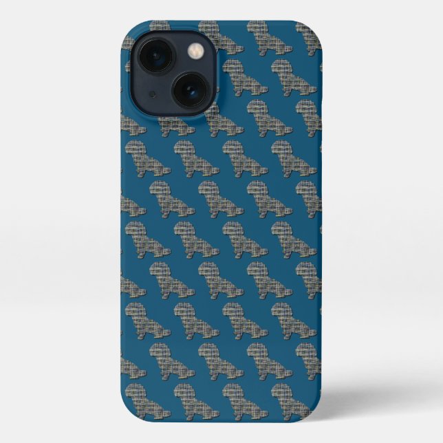 Funda Para iPhone Shih-Poo Cute Perro Silhouette Blue (Reverso )