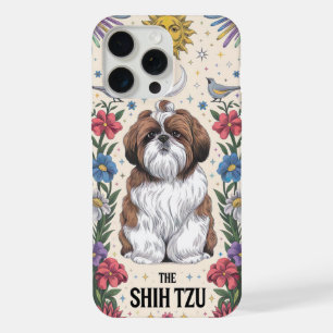 Shih Tzu caprichoso con detalles celestes y floral