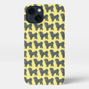 Shih Tzu Cute Dog Silhouette Grid Amarillo