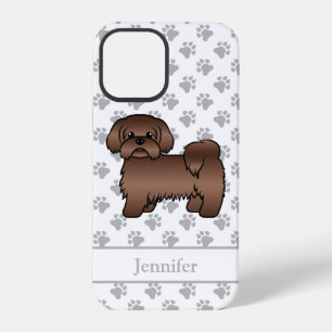 Funda Para iPhone 12 Pro Shih Tzu marrón hígado Lindo perro de dibujos anim