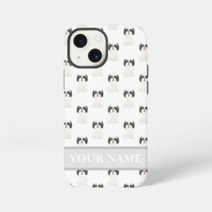 Funda Para iPhone 13 Mini Shih Tzu perro blanco y negro personalizado