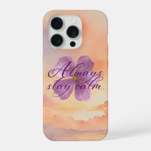 Siempre Mantén la Calma Flor Violeta Acuarela
