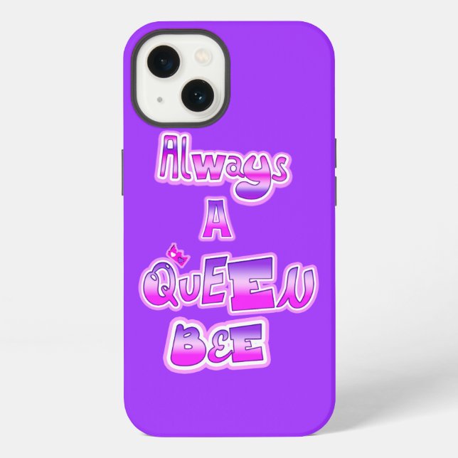 Funda Para iPhone Siempre una abeja reina púrpura (Reverso )