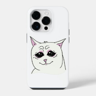 FUNDA PARA  iPhone 14 PRO SIGMA CARA DE GATO BLANCO TRISTE ANIMAL 