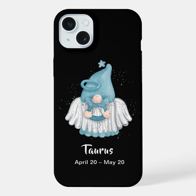 Funda Para iPhone Signo Astrológico Gnome Tauro Ángel (Reverso )