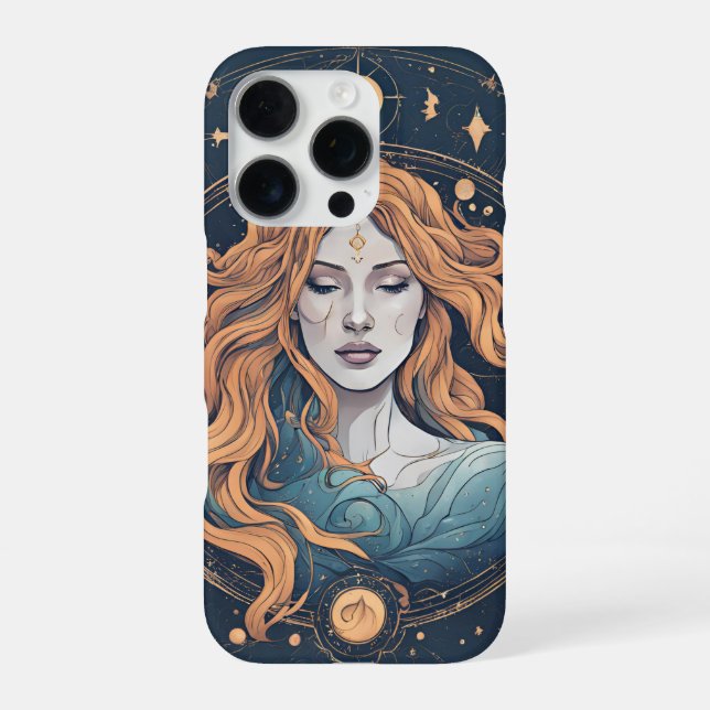 Funda Para iPhone Signo zodiacal Acuario Celeste (Reverso)