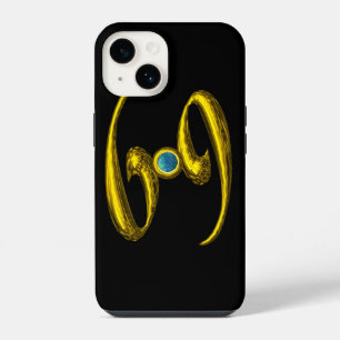 Funda Para iPhone 14 SIGNO ZODIACAL CÁNCER EN ORO, Piedra preciosa Opal