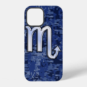 Funda Para iPhone 12 Signo zodiacal Escorpio en camuflaje azul marino