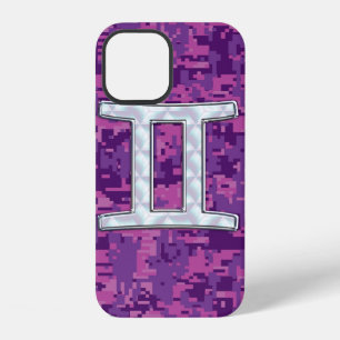 Funda Para iPhone 12 Signo zodiacal Géminis como perla en camuflaje dig