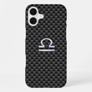 Funda Para iPhone 16 Plus Signo zodiacal Libra en fibra de carbono