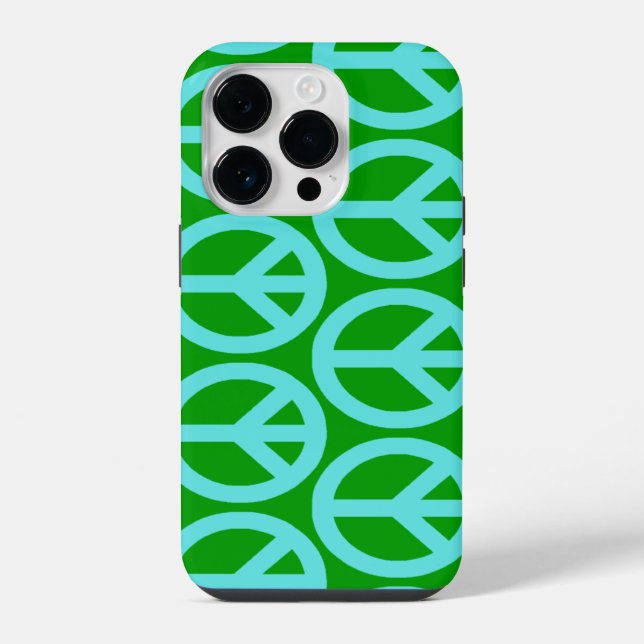Funda Para iPhone Signos de Paz Turquesa (Reverso )