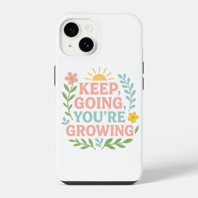 Funda Para iPhone Sigue creciendo la floral motivacional (Reverso )