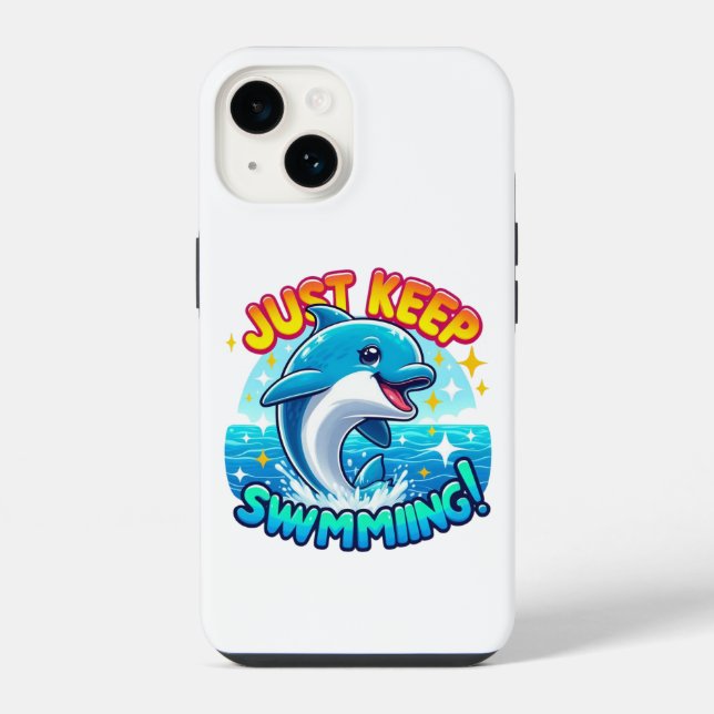 Funda Para iPhone  ¡Sigue Nadando Delfín   (Reverso )