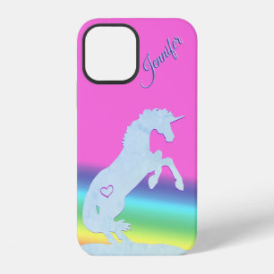 Funda Para iPhone 12 Silhouette Blue Unicorn (arco iris/personalización