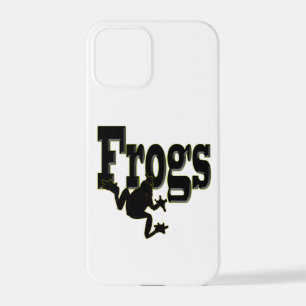 Funda Para iPhone 12 Pro Silhouette de una rana trepando a la palabra 'rana
