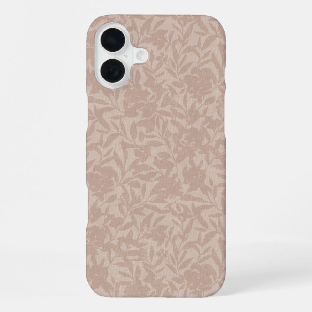 Funda Para iPhone Silhouettes florales mocha mousse caliente que (Reverso )