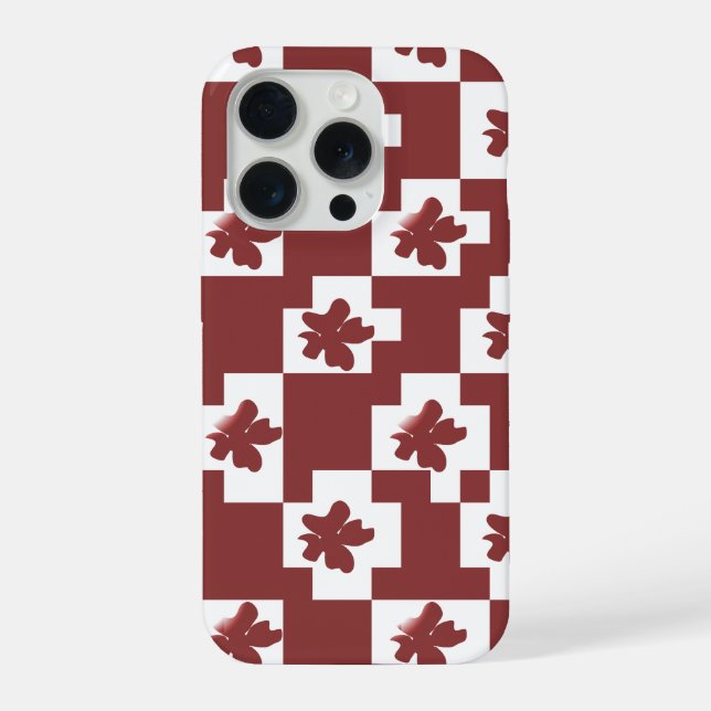 Funda Para iPhone Silhueta de flores em padrão. (Reverso )