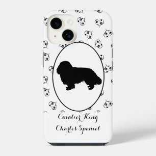Funda Para iPhone 14 Silueta de Cavalier King Charles Spaniel