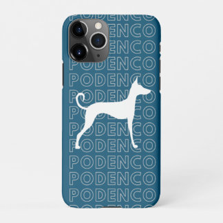 Funda Para iPhone 11Pro Silueta de perro podenco en blanco