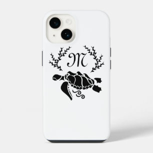 Funda Para iPhone 14 Silueta de tortuga marina del Mar Negro vista late