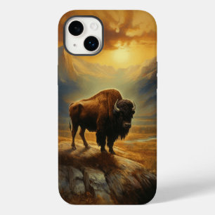 Funda Para iPhone 14 Plus Silueta del búfalo al atardecer