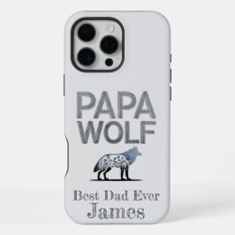 Funda Para iPhone 16 Pro Max Silueta personalizada de Papá Lobo Naturaleza