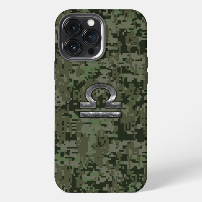 Funda Para iPhone Silver Libra Zodiac Green Camo (Reverso )