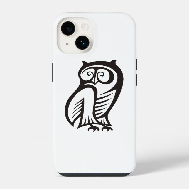 Funda Para iPhone Símbolo de búho negro (Reverso )