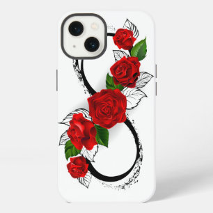 Símbolo de infinito con rosas rojas
