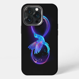 Funda Para iPhone 13 Pro Símbolo de infinito de neón con colibrí luminoso