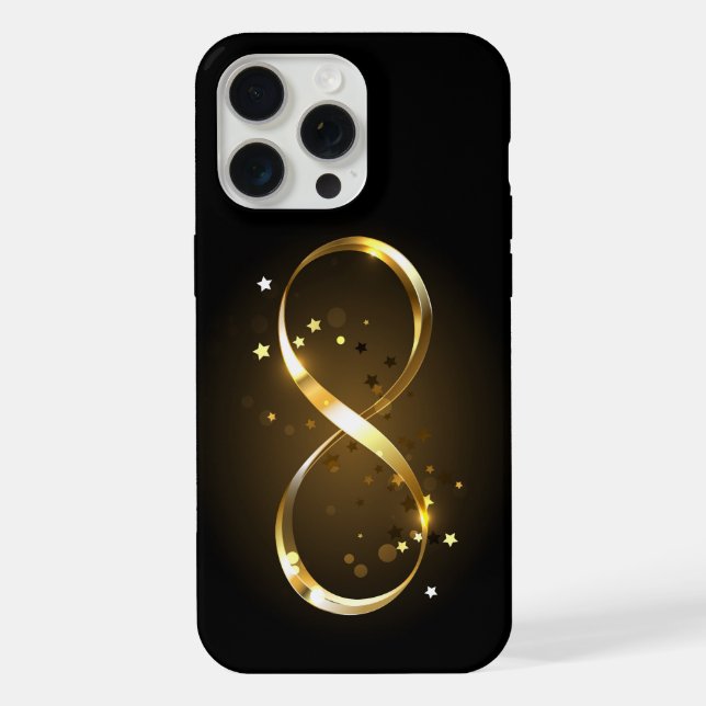 Funda Para iPhone Símbolo de infinito dorado (Reverso )