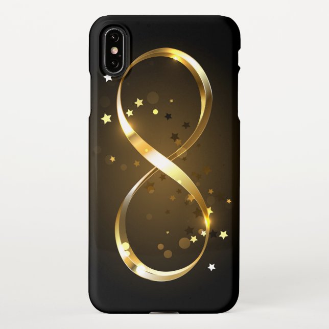 Funda Para iPhone Símbolo de infinito dorado (Reverso)