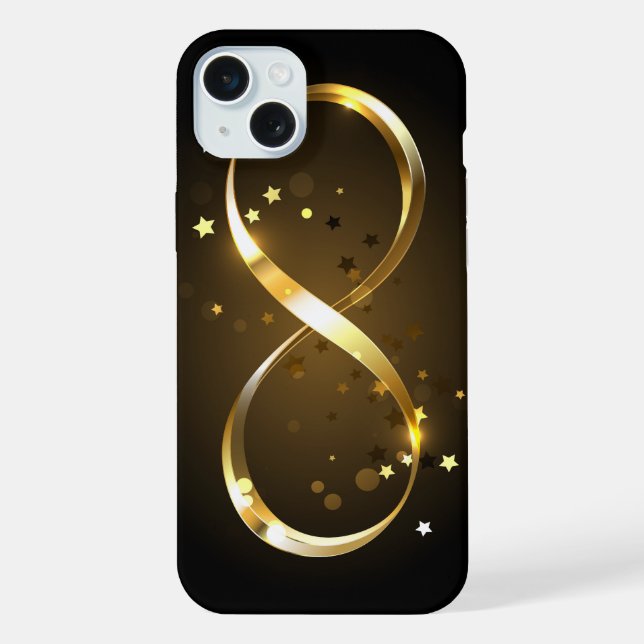 Funda Para iPhone Símbolo de infinito dorado (Reverso )