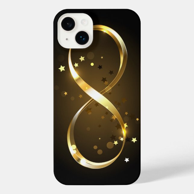 Funda Para iPhone Símbolo de infinito dorado (Reverso )