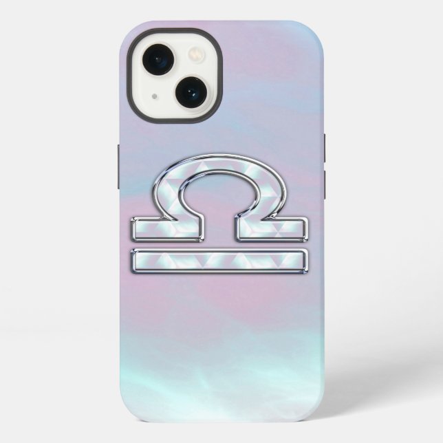 Funda Para iPhone Símbolo de Libra estilo madreperla (Reverso )