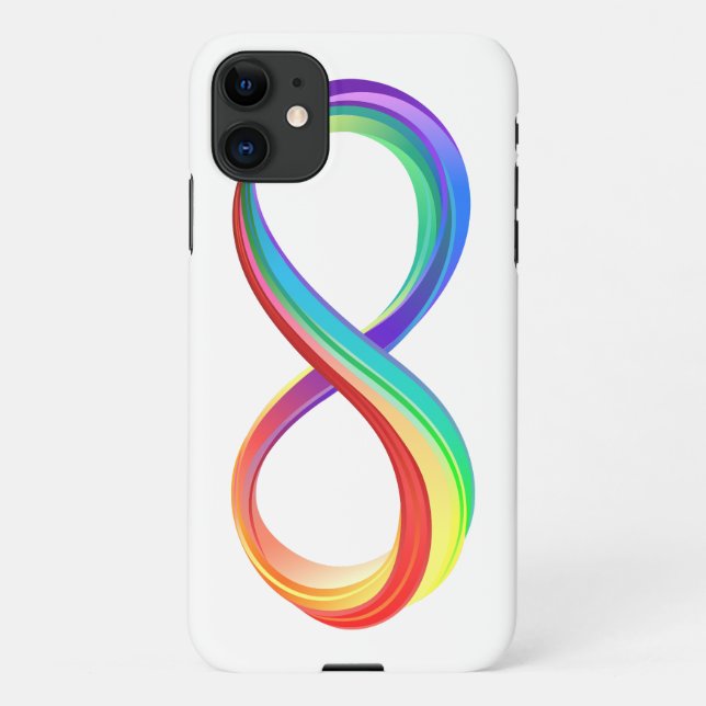 Funda Para iPhone Símbolo infinito arcoiris en capas (Reverso)