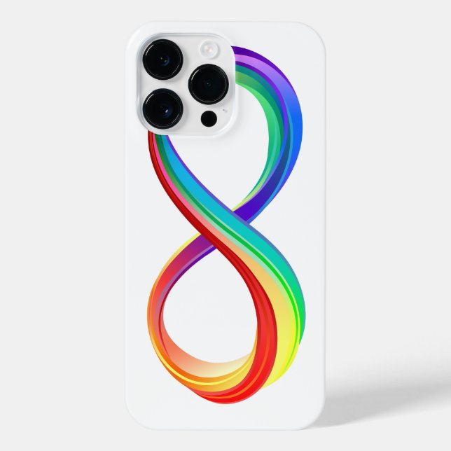 Funda Para iPhone Símbolo infinito arcoiris en capas (Reverso)