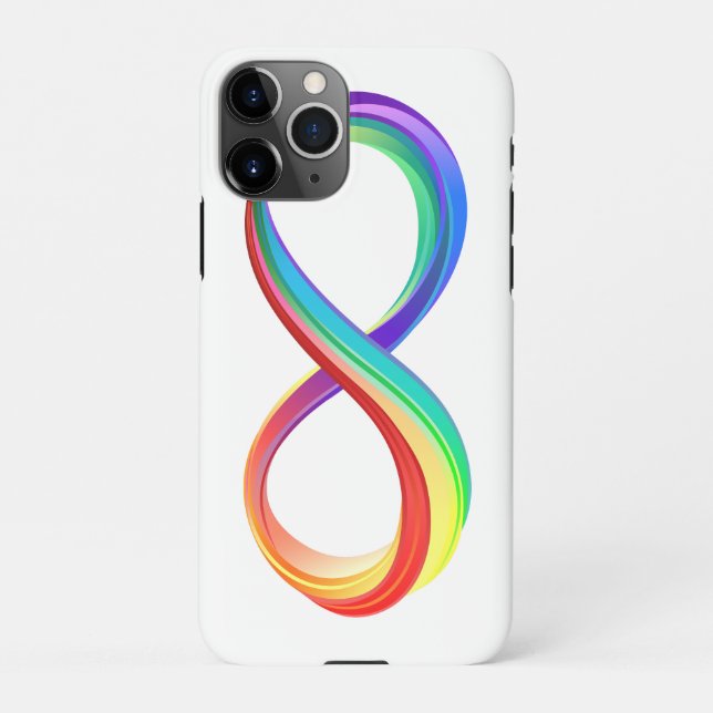 Funda Para iPhone Símbolo infinito arcoiris en capas (Reverso)