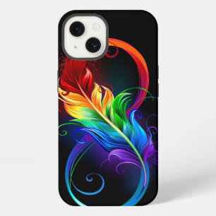 Símbolo infinito con pluma arco iris