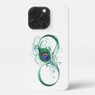 Funda Para iPhone 13 Pro Símbolo infinito con pluma de pavo real